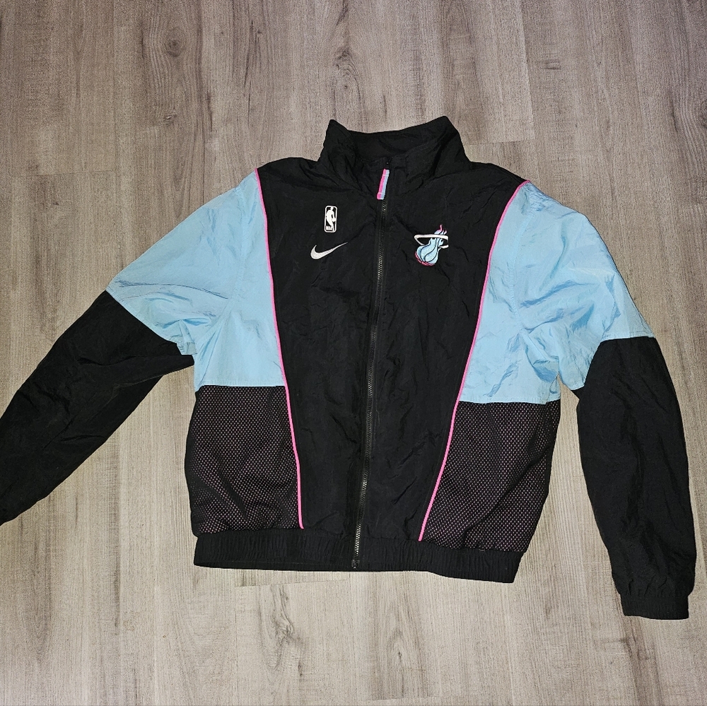 Nike NBA Miami Black and Light Blue&pink Mesh Jacket